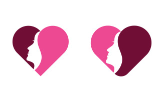Beauty Woman face silhouette character illustration v.4
