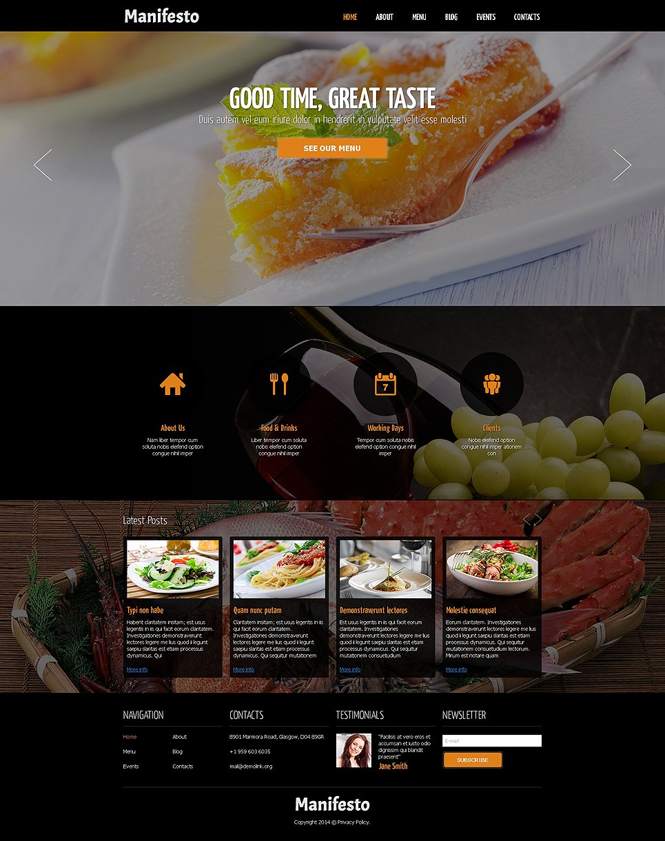 Cafe and Restaurant Responsive Joomla Template New Screenshots BIG