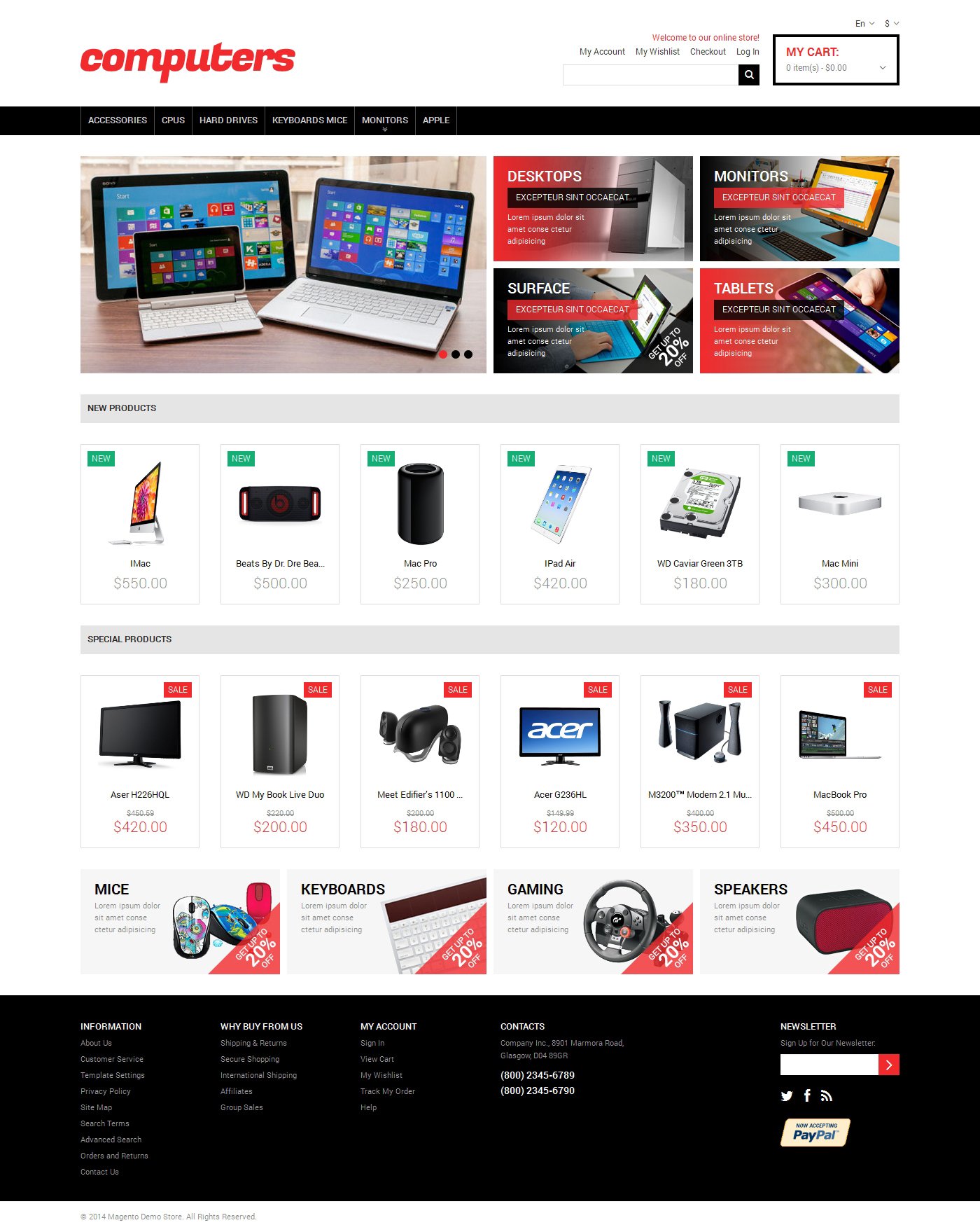 Computer Store Responsive Magento Theme #48819