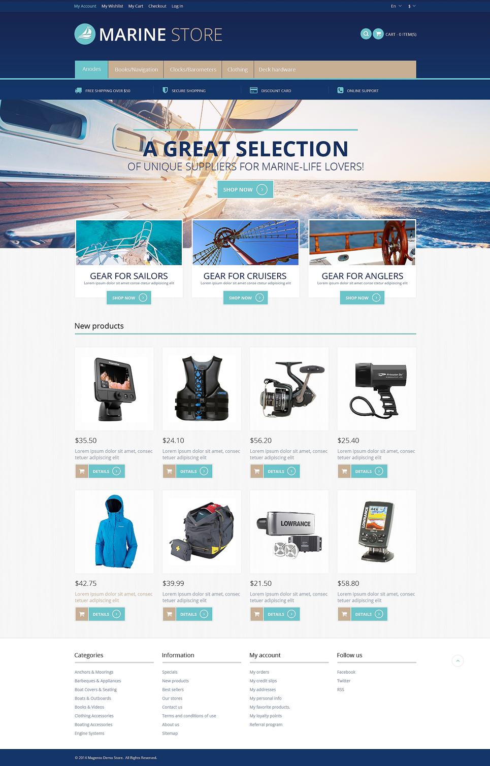 Marine Store Magento Theme New Screenshots BIG