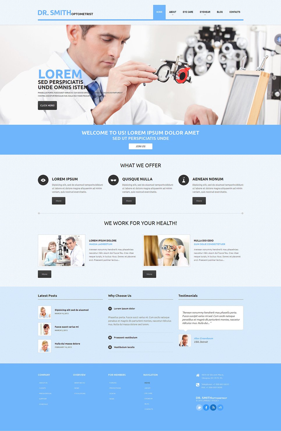 Optometrist's Responsive WordPress Theme New Screenshots BIG