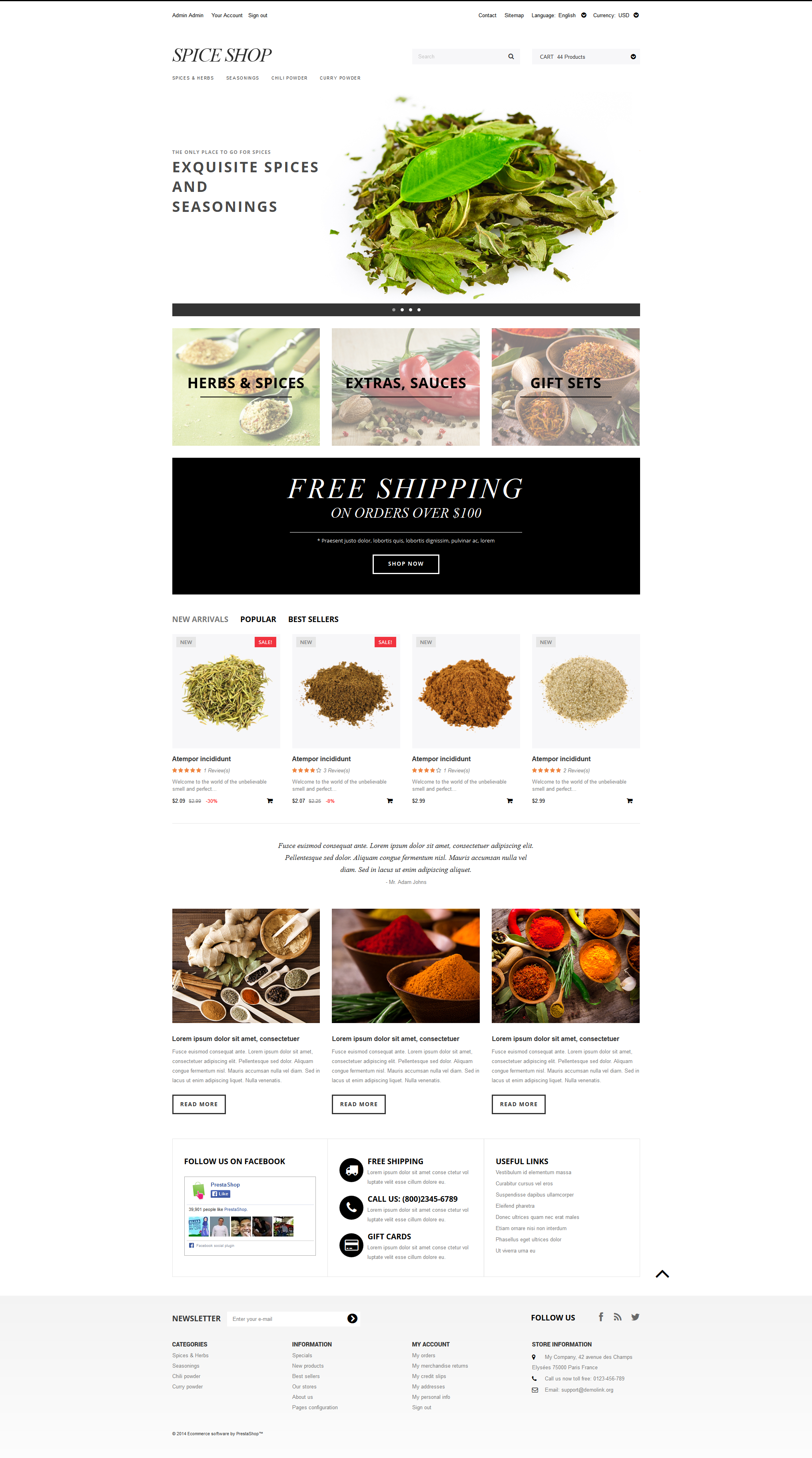 Responsive Spices and Seasonings Prestashop #48889 - Ekran resmi