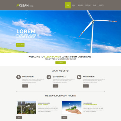 Wind Energy Responsive WordPress Motiv