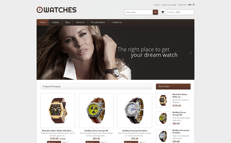 Watches Bootstrap Shopify Template Big Screenshot Watches Responsive Shopify Theme New Screenshots BIG