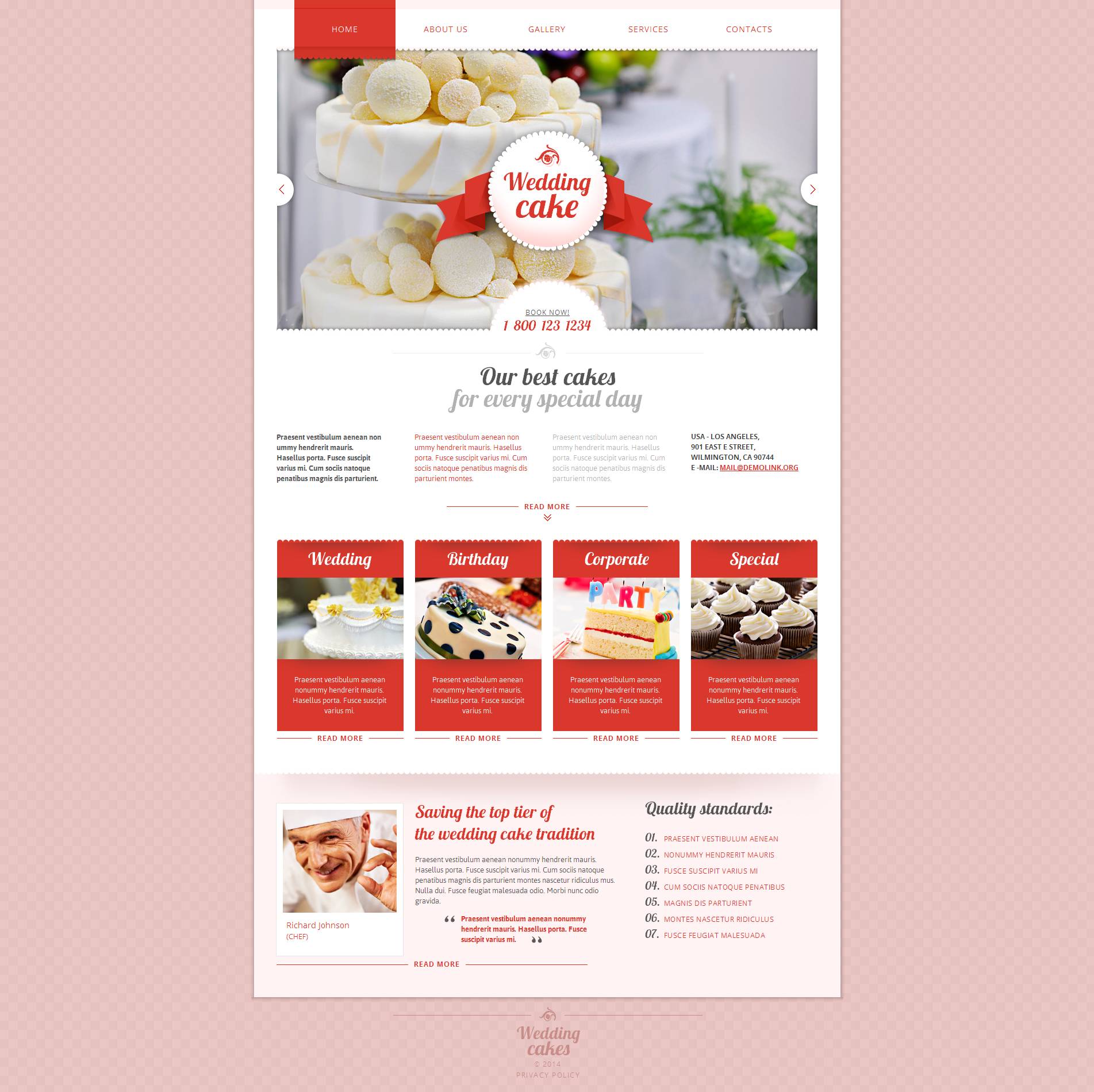 Wedding Cake Moto CMS HTML Template