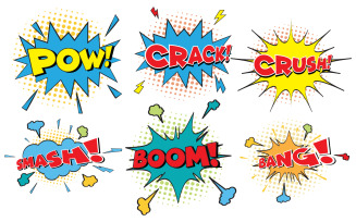 Explode Comic Book Pop art Design Element Vector Illustration v.2