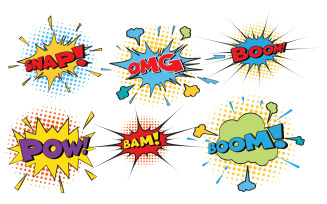 Explode Comic Book Pop art Design Element Vector Illustration v.3