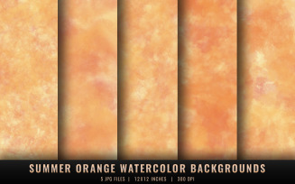 Summer Orange Watercolor Backgrounds