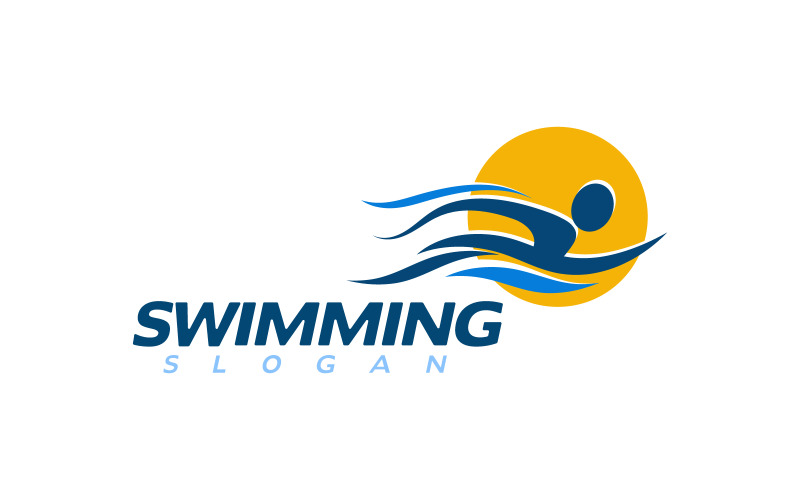 Water Sport swimming Vector illustration Logo design Template v.26 Logo Template