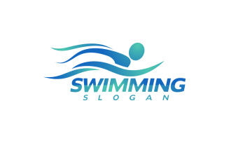 Water Sport swimming Vector illustration Logo design Template v.27