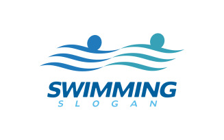 Water Sport swimming Vector illustration Logo design Template v.29