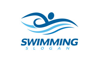 Water Sport swimming Vector illustration Logo design Template v.32