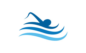 Water Sport swimming Vector illustration Logo design Template v.34