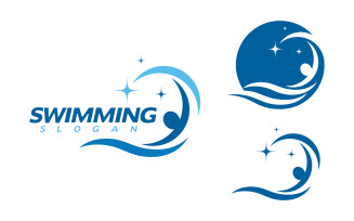 Water Sport swimming Vector illustration Logo design Template v.36