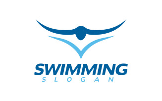 Water Sport swimming Vector illustration Logo design Template v.37