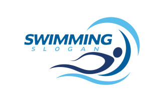 Water Sport swimming Vector illustration Logo design Template v.38