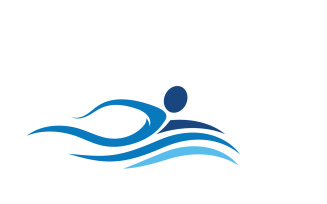 Water Sport swimming Vector illustration Logo design Template v.46