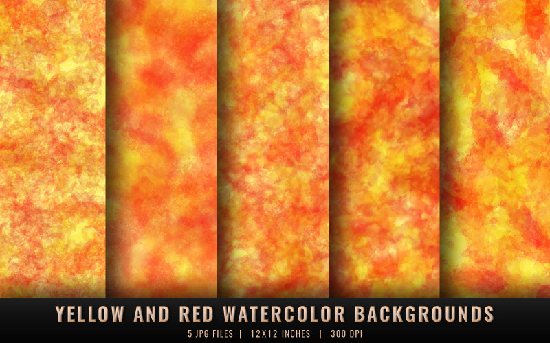 Yellow and Red Watercolor Backgrounds