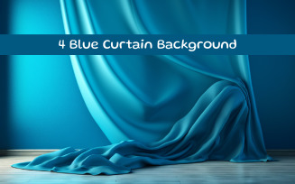 Blue curtain background AI image