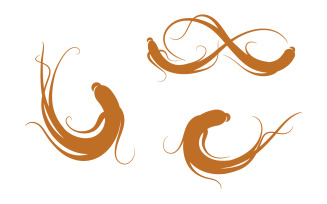 Ginseng herbal vector icon illustration logo design template v.17