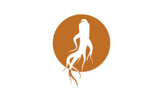 Ginseng herbal vector icon illustration logo design template v.21