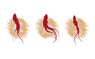 Ginseng herbal vector icon illustration logo design template v.26
