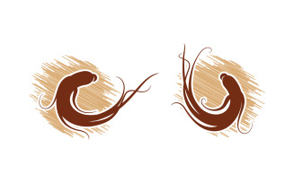 Ginseng herbal vector icon illustration logo design template v.30