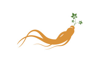 Ginseng herbal vector icon illustration logo design template v.4