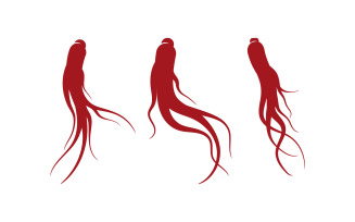 Ginseng herbal vector icon illustration logo design template v.5