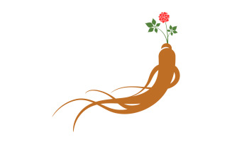Ginseng herbal vector icon illustration logo design template v.9