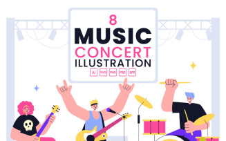 8 Live Music Event Illustration