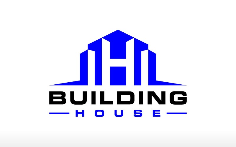 Letter h house logo building logo real estate logo construction logo home house shaped modern design Logo Template