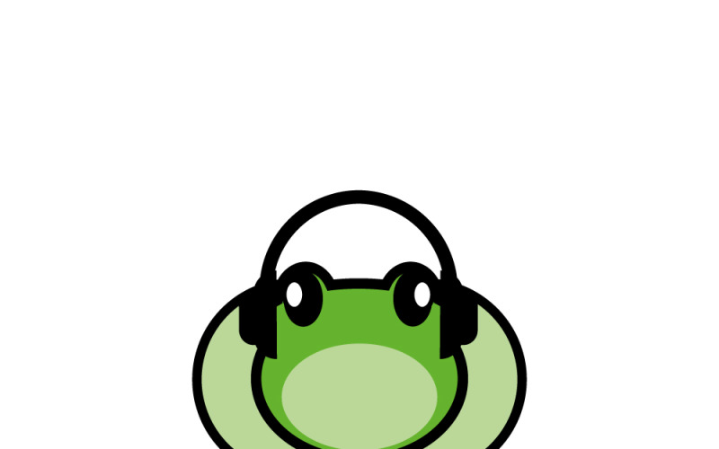 Musician with a green frog face Logo Template