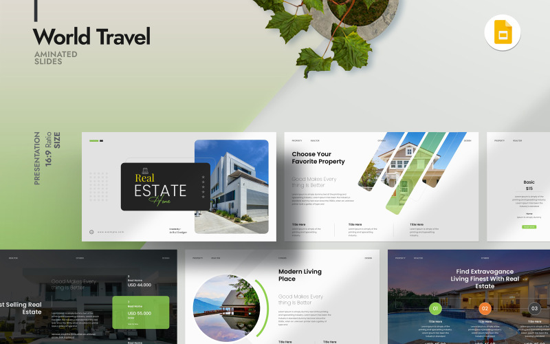 Home Real Estate Google Slide Template Design