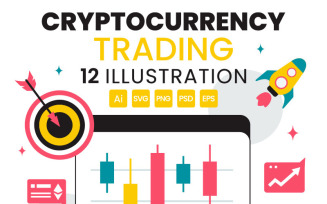 12 Cryptocurrency Trading and Blockchain Illustration