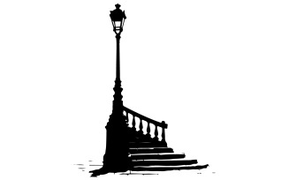 A vector art illustration of a lamp post