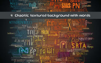 Chaotic textured background with words