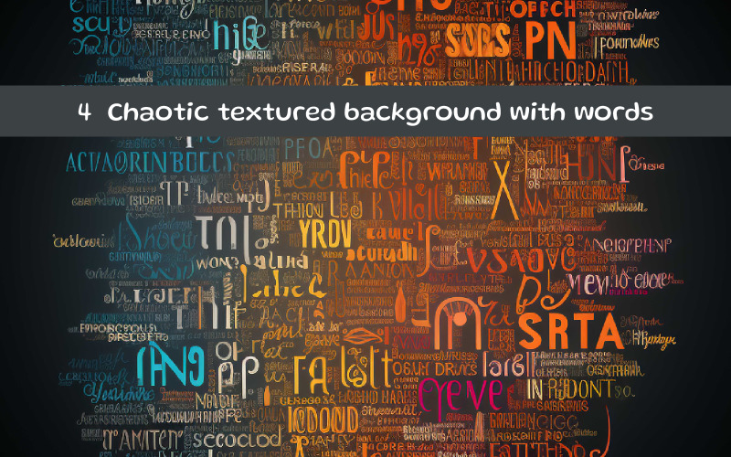 Chaotic textured background with words Background