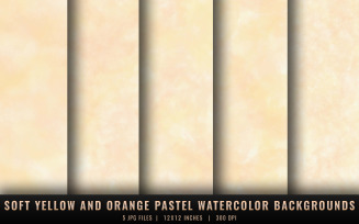 Soft Yellow and Orange Pastel Watercolor Backgrounds