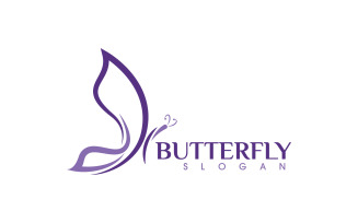 Beauty Butterfly Vector icon logo design template v.13