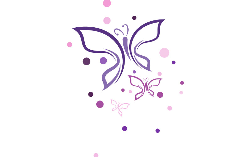 Beauty Butterfly Vector icon logo design template v.14 Logo Template
