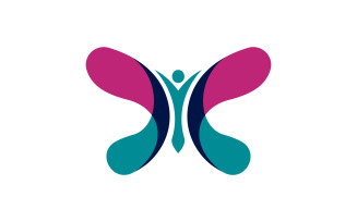 Beauty Butterfly Vector icon logo design template v.26