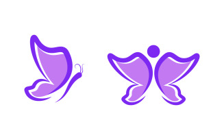 Beauty Butterfly Vector icon logo design template v.33