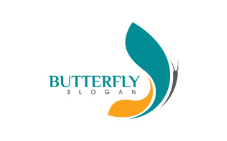 Beauty Butterfly Vector icon logo design template v.9