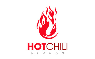 Hot natural chili icon Template vector Illustration v.1