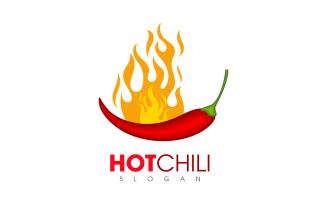 Hot natural chili icon Template vector Illustration v.2