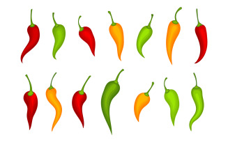 Hot natural chili icon Template vector Illustration v.4