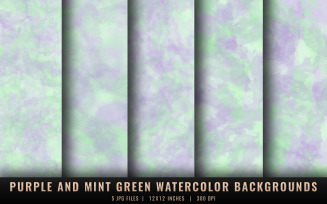 Purple and Mint Green Watercolor Backgrounds