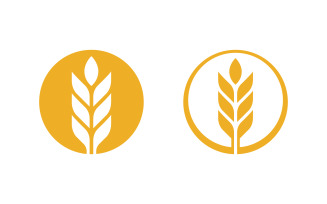 Wheat rice vector icon logo illustration design template v.4