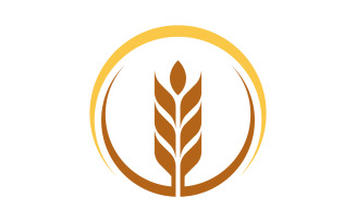 Wheat rice vector icon logo illustration design template v.5